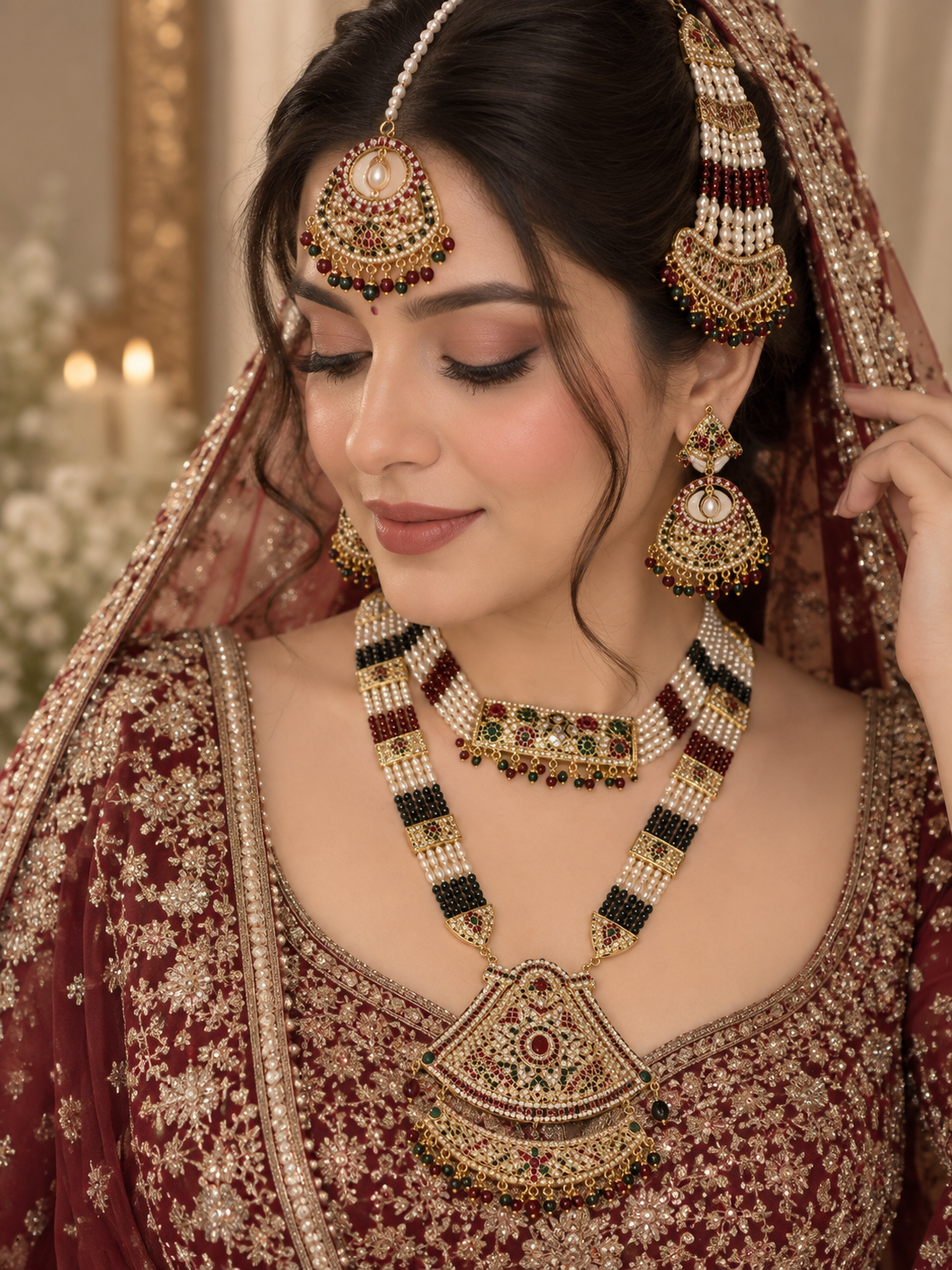 Nawabi Hyderabadi Jadau Bridal Jewellery Set