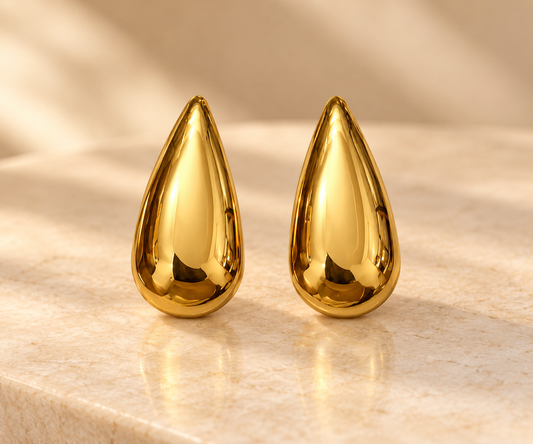 Gold Teardrop Earrings for Women | Anti-Tarnish Stainless Steel Drop Earrings