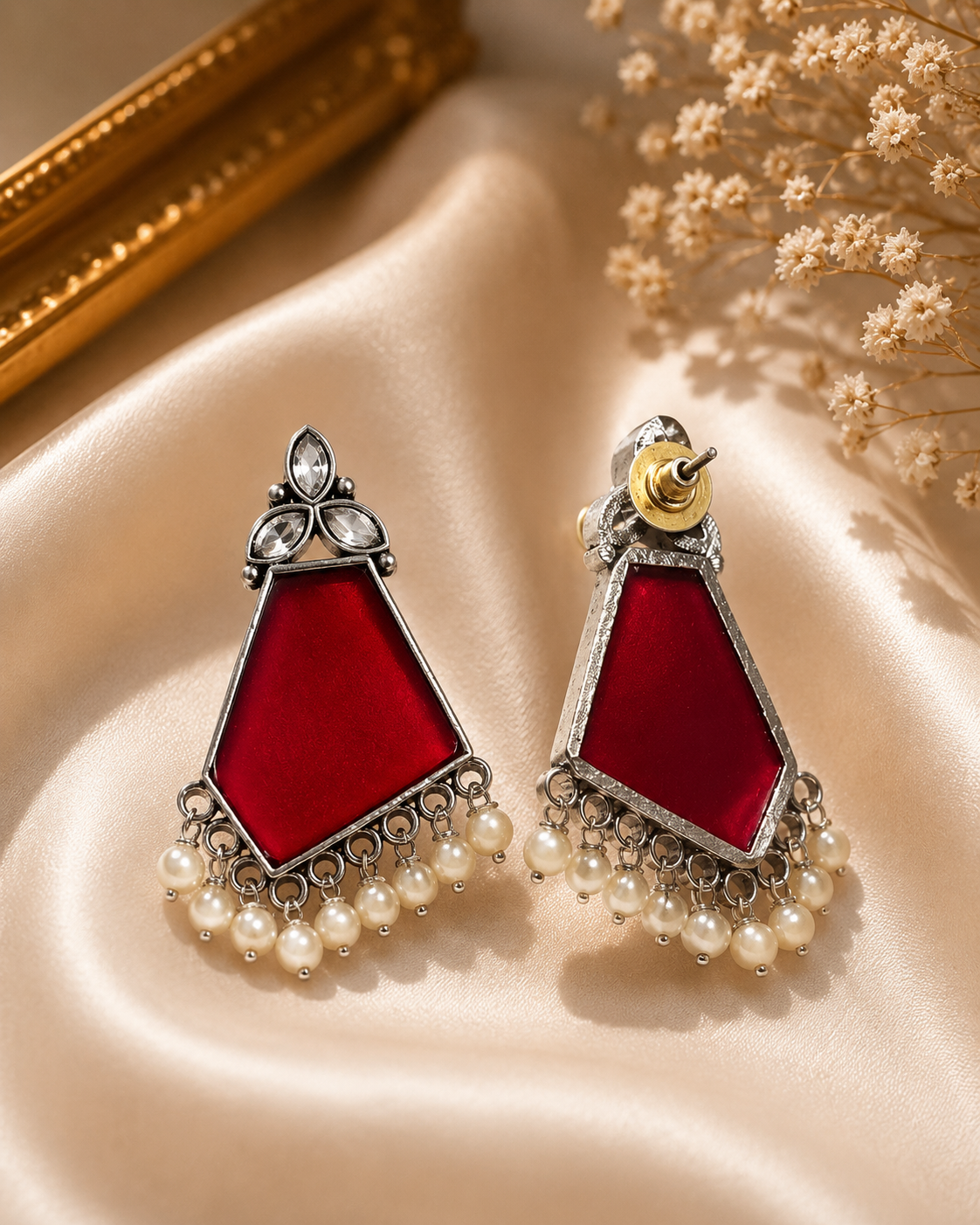 Red Luxe Drop Earrings
