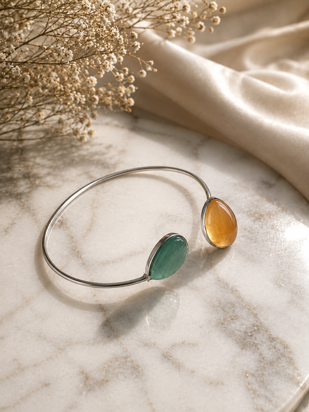 Amber & Teal Dual-Tone Bracelet