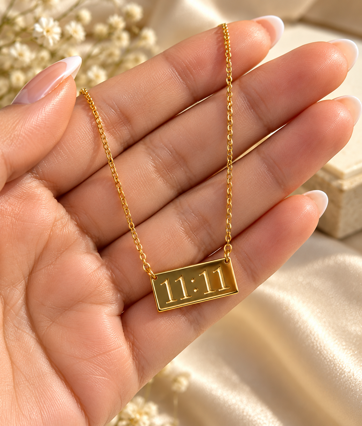 11:11 Rectangle Pendant Necklace for Women | Minimalist Everyday Jewelry
