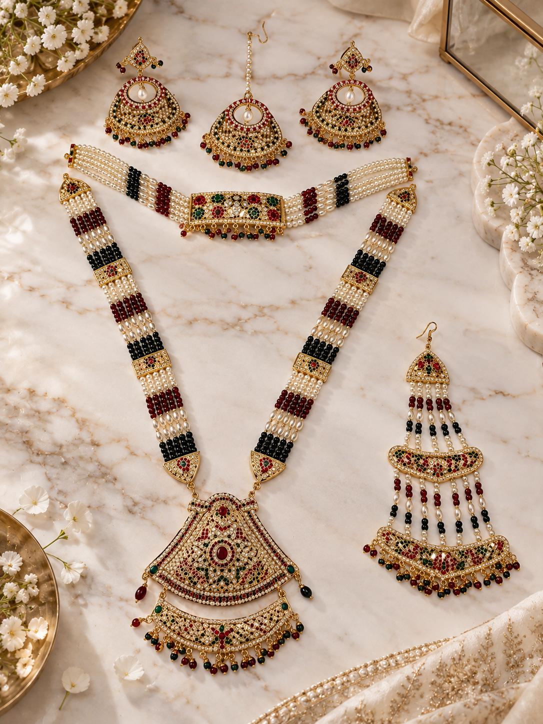 Nawabi Hyderabadi Jadau Bridal Jewellery Set