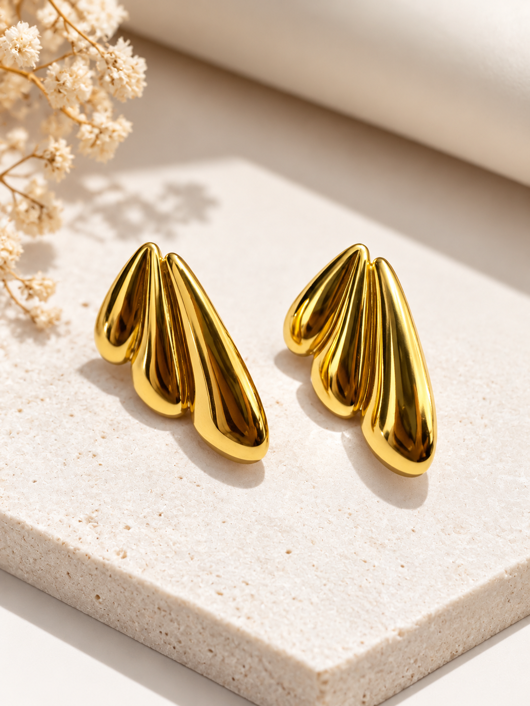 Anti Tarnish Gold Teardrop Earrings for Women
