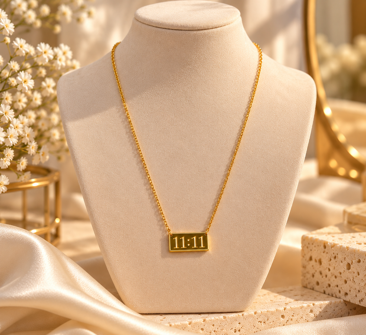 11:11 Rectangle Pendant Necklace for Women | Minimalist Everyday Jewelry