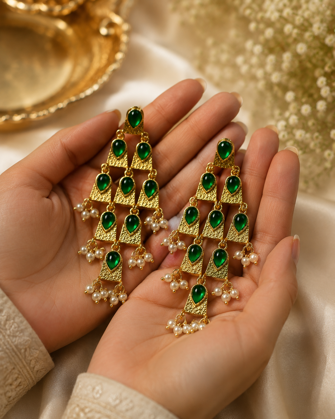 Emerald Cascade Earrings