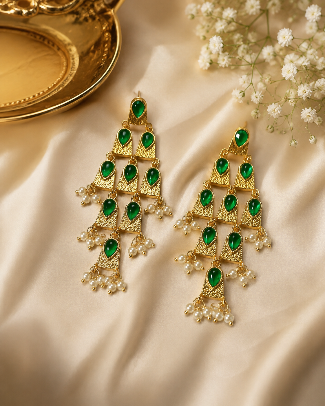 Emerald Cascade Earrings