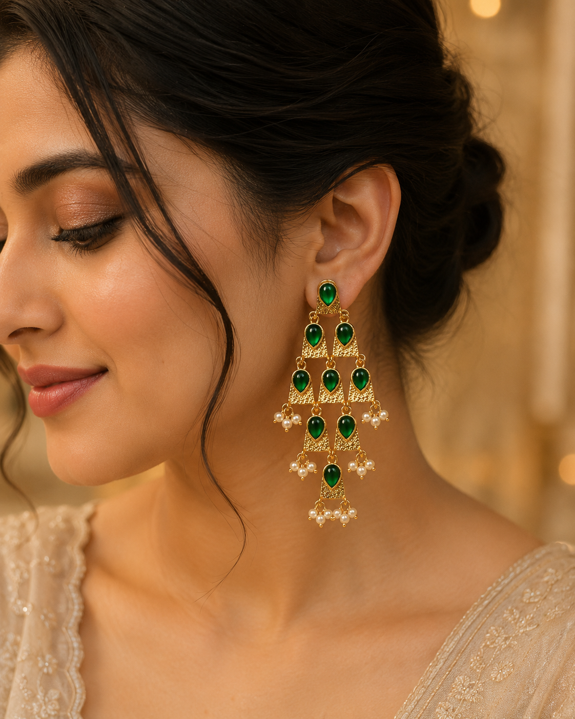 Emerald Cascade Earrings
