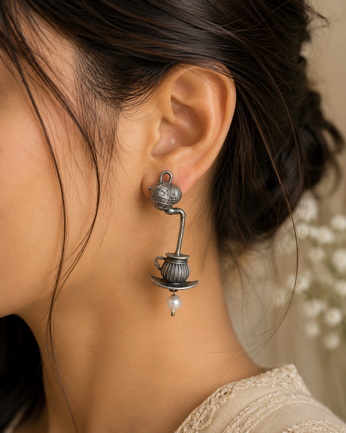 Vintage Kettle Pearl Earrings