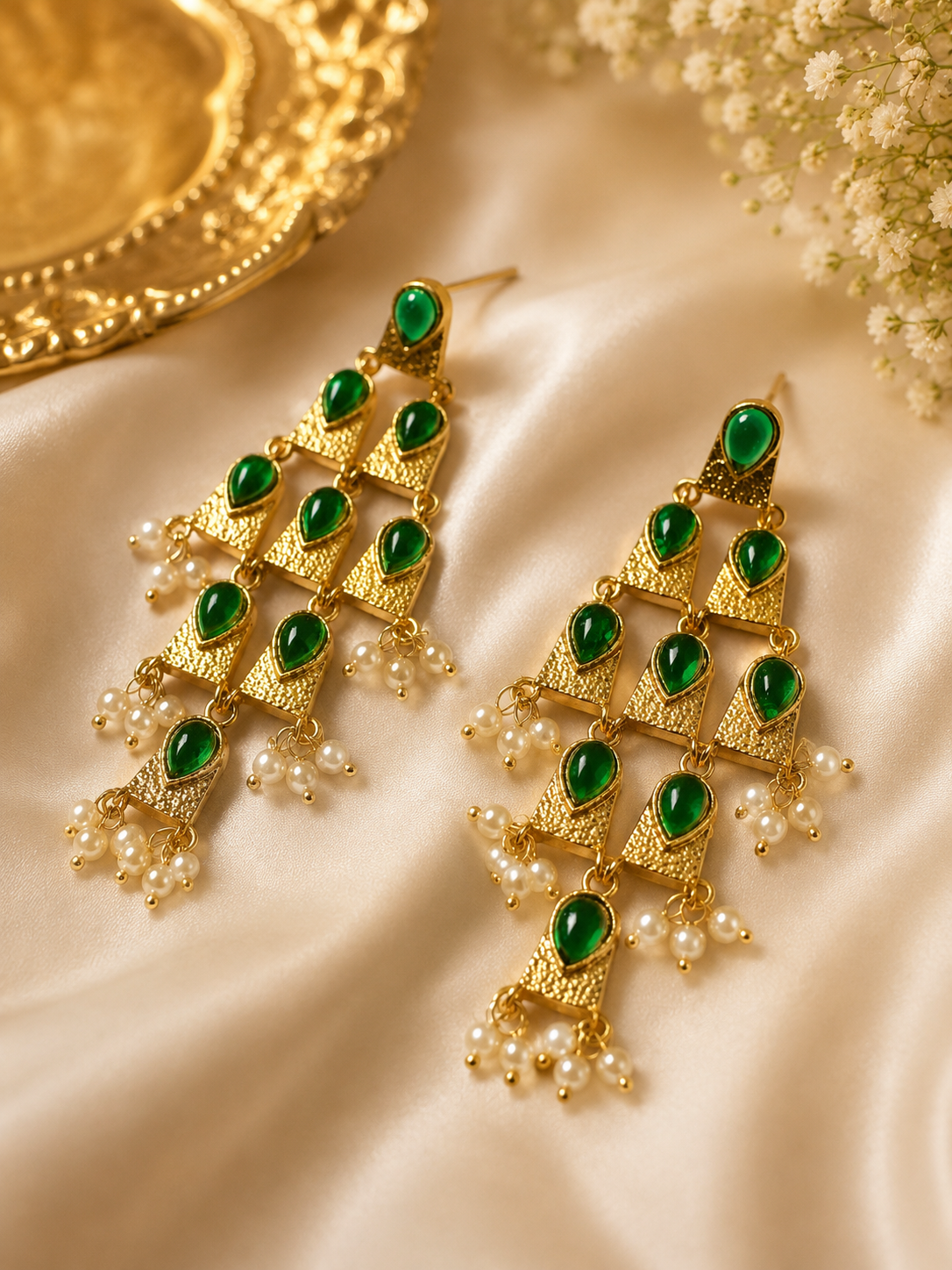 Emerald Cascade Earrings