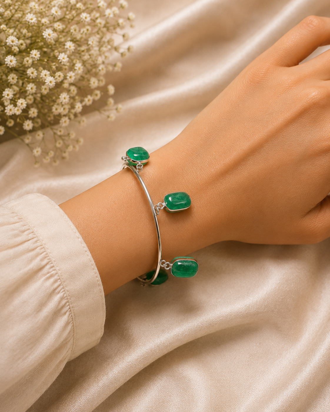 Emerald Cascade Bracelet