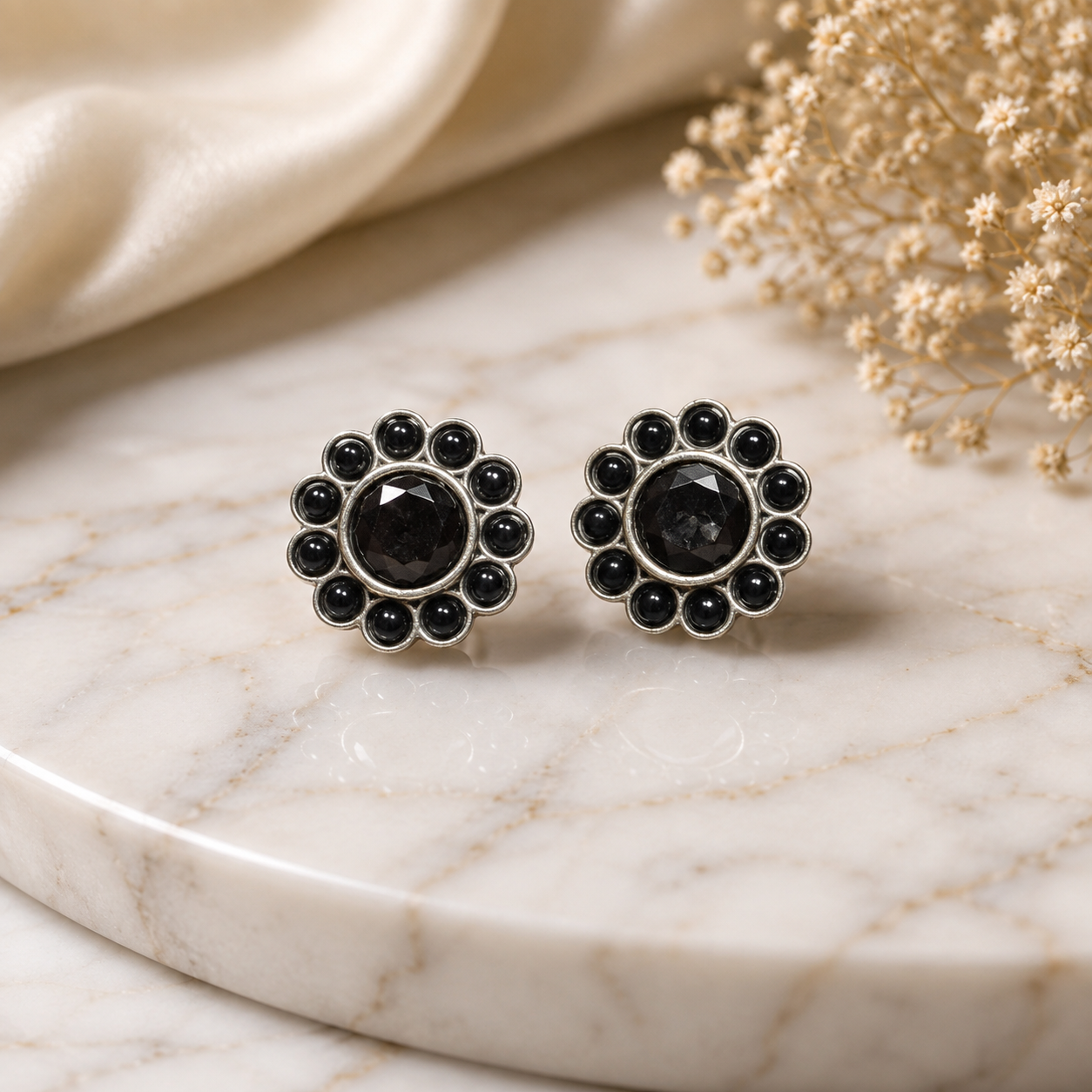 Black Onyx Bloom Studs