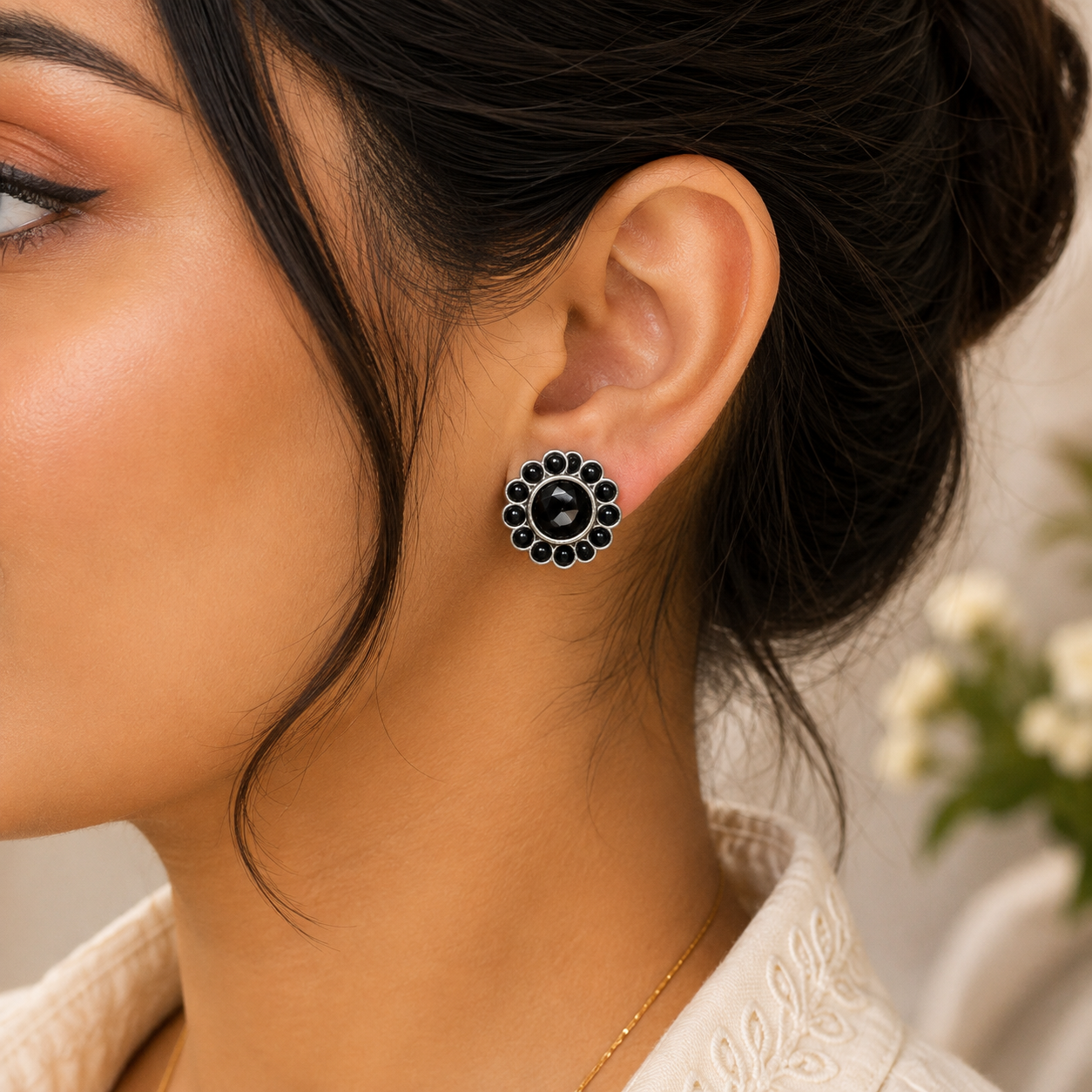 Black Onyx Bloom Studs